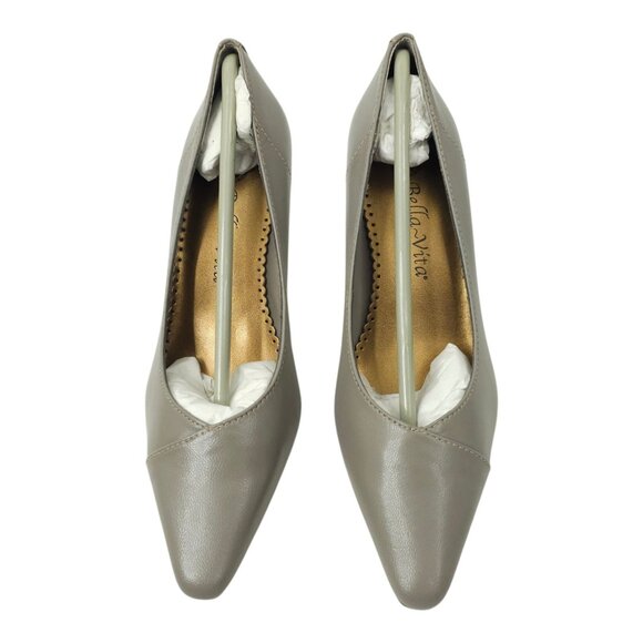 Bella Vita WOW Taupe Pump Womens Size 5 M Kitten Heel Kidskin Leather NEW - Picture 9 of 15